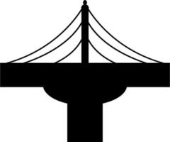 Icon of a modern bridge isolated in black color. vector