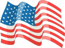 Waving United States of America Flag. vector
