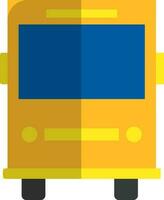 Bus icon in blue and yellow color with half shadow. vector