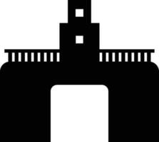 Glyph icon or symbol of bridge in flat style. vector