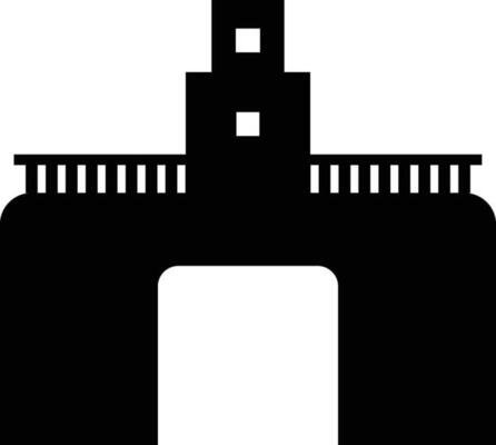Glyph icon or symbol of bridge in flat style.