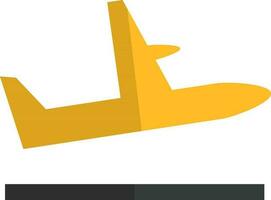 Illustration of take off airplane in half shadow. vector