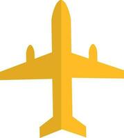 Half shadow icon of airplane in yellow color. vector