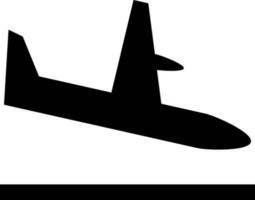 Isolated landing airplane in flat style. vector