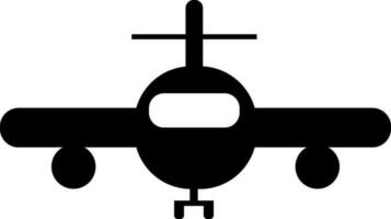 Illustration of airplane in black and white color. vector