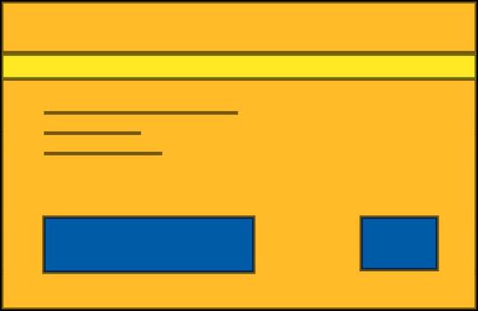 Isolated boardin pass icon in yellow and blue color. vector