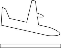 Isolated landing airplane in flat style. vector