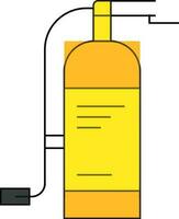 Flat illustration of fire extinguisher in yellow color. vector