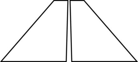 Icon of  line art runway in flat style. vector