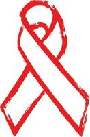 Hand drawn Awareness Ribbon icon. vector