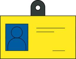 Illustration of identity card in yellow and blue color. vector