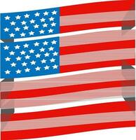 americano bandera en raya forma. vector
