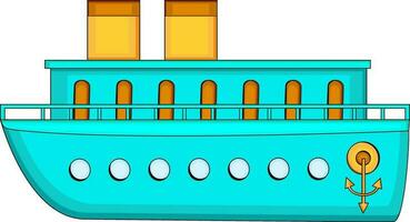 Flat illustration of a ship. vector