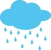 Cloud rainy icon with blue color in isolated. vector