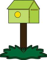 Birdhouse icon for nest concept in illustration with stroke. vector