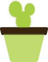 Green color of pot icon with cactus plant. vector