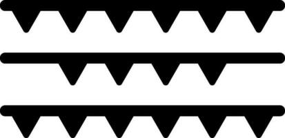 Black bunting flags on white background. vector