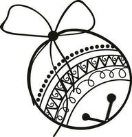 Floral design decorated jingle bell. vector