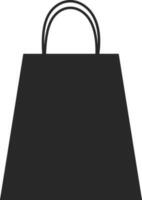 Black shooping bag on white background. vector