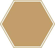 Hexagonal frame in brown color and flat style. vector