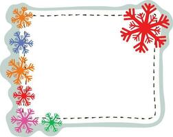 Frame decorated with snowflake. vector