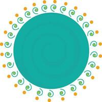 Blue and orange decorated circle. vector