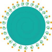 Blue and orange decorated circle. vector