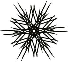 Black and white snowflake. vector