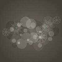 Abstract snowflake and circle decorated background. vector