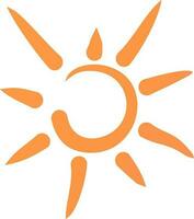 Isolated Sun in Orange color. vector