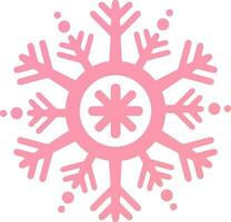 Monochrome Snowflake in pink color. vector