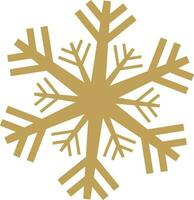 Monochrome Snowflake in golden color. vector