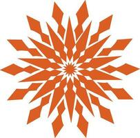 Flat floral design in orange color. vector