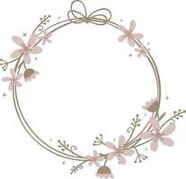 hermosa floral marco en circular forma. vector