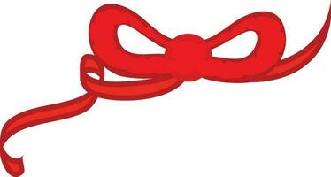 Icon of ribbon bow in red color. vector