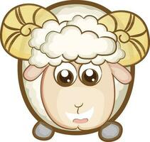 Animal character of smiling sheep. vector