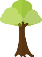 Illustration of tree icon for eco concept in half shadow. vector