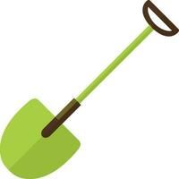 Green color of shovel icon for working in half shadow. vector