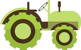 Green color of tractor icon in half shadow. vector
