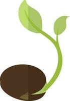 Seed icon with growing style in half shadow. vector