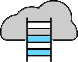 Illustration of ladder to cloud for Business concept. vector