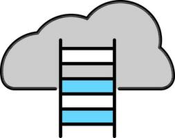 ilustración de escalera a nube para negocio concepto. vector