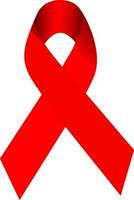 Glossy Red Awareness Ribbon design. vector