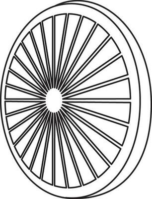Stroke style of wheel icon for agriculture.