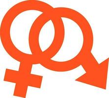 Orange male and female symbol. vector