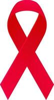 Red Awareness Ribbon icon or symbol. vector