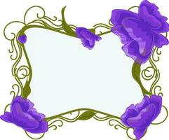 Purple and green Ornamental floral Frame. vector