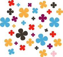 Colorful flowers on white background. vector