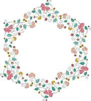 Hexagonal shape Ornamental Frame. vector