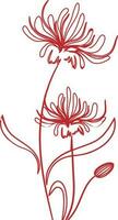línea Arte ilustración de flores con brote. vector
